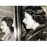 Queen Elizabeth vintage photograph with her sister Princess Margaret in a car. 1960s. (S22)