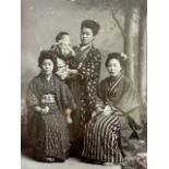 Japanese photographs, mainly portraits. A small album plus mounted images some in traditional dress