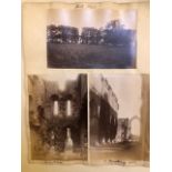 Group of 19thC photographs mounted on card both sides. Plus some scraps pasted down. Images
