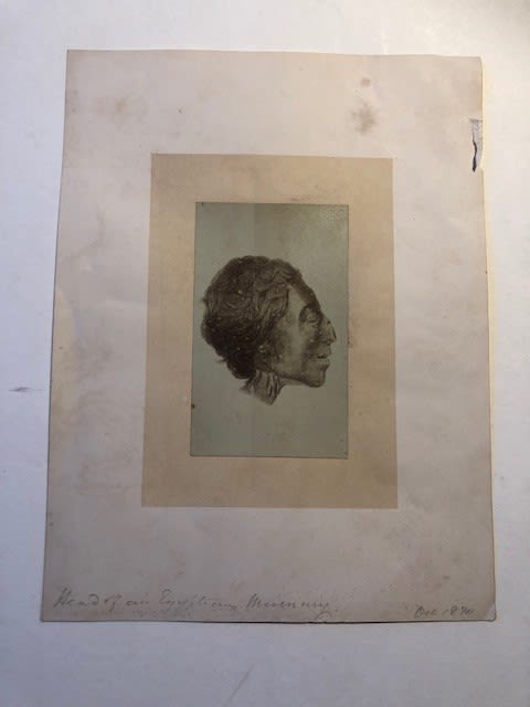 Photograph titled Head of an Egyptian Mummy, dated 1870, in pencil. Pasted to paper Approx - Image 2 of 6