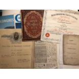 Mixed ephemera, certificates, The Boys Almanac 1849, Speedway and Stockcar items (BM22)