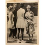 Althea Gibson wins Wimbledon. Press photo and corresponding negative. Approx 20x27cm