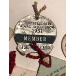 Horse Show related badges and entry tags. 1951-1980s. (33