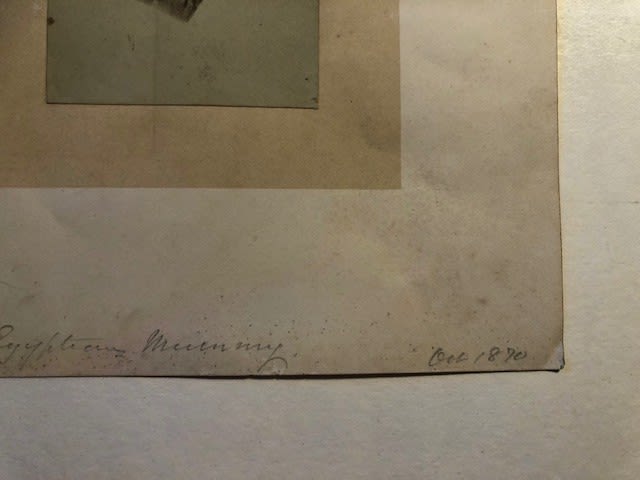 Photograph titled Head of an Egyptian Mummy, dated 1870, in pencil. Pasted to paper Approx - Image 4 of 6