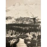 Olympics 1928. Vintage photographs of ski jump, both mounted on card. (2)