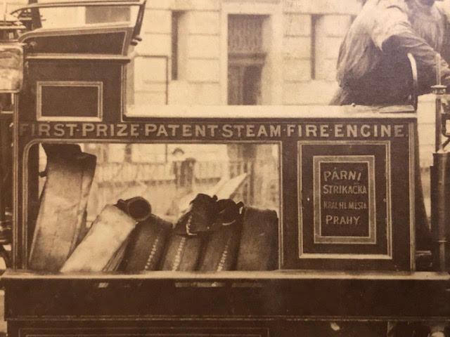 Vintage 19thC large format photograph on card of steam fire engine. - Image 4 of 6