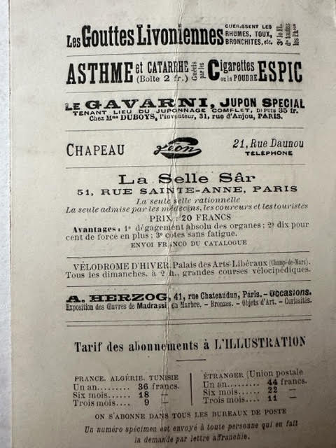 Apollo Theatre programme, 1913 and a French programme, 1896. - Image 6 of 6