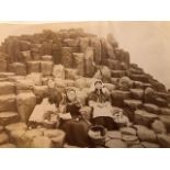 Photograph of three ladies at Giants Causeway. Approx 20x14cm