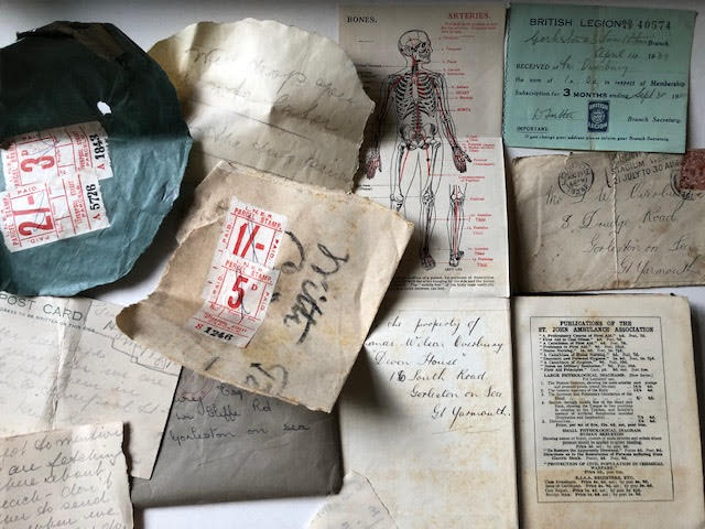 Ephemera relating to Tom Overbury of Great Yarmouth, early 20thC. Letters, documents and items in - Image 2 of 5