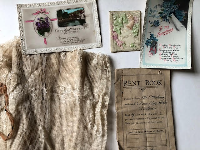 Ephemera relating to Tom Overbury of Great Yarmouth, early 20thC. Letters, documents and items in