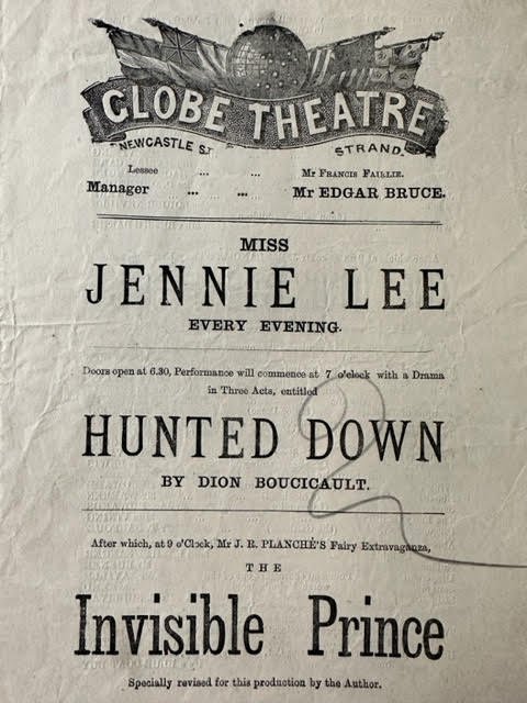 Theatre programmes, Globe Theatre and another, 19thC.