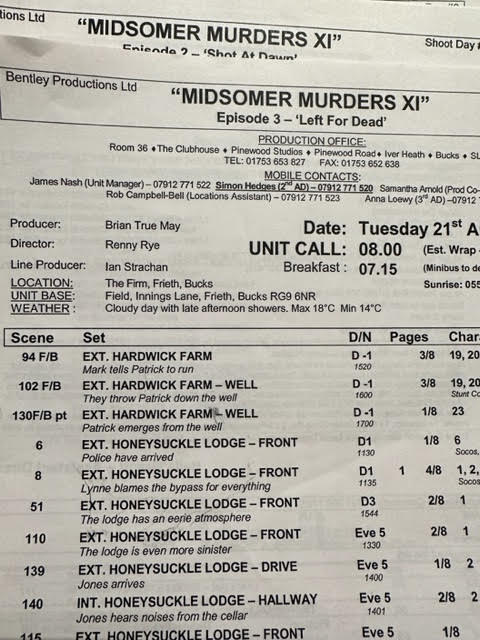 Midsomer Murders, TV script production notes and other details. - Image 3 of 6