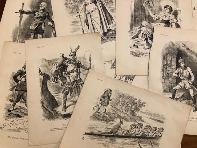 Various 19thC prints and cartoons. - Image 3 of 6