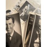 Vintage press photographs, mid 20thC. Film and music stars, some signed. Largest 25x20cm. (J23)