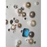 Cultured pearls and gems, assorted. (M23)