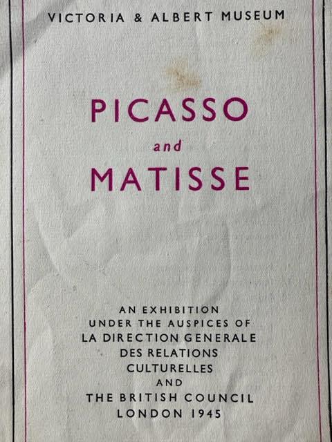 Picasso and Matisse exhibition brochure from V&A Museum 1945 (M23)