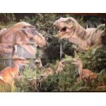 Large poster of Jurassic Park Lost World. Folded but fair condition. Approx A2 folded. (LU5)