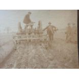 Photographs of agricultural machinery in action with farm workers. Mixed conditions, (4)