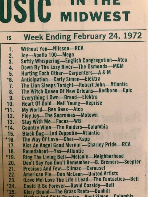 Music charts, WCFL All Hit Music record Lists, 1972. (4) - Image 8 of 13