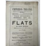 Criterion Theatre programme 1881 and Theatre Royal Haymarket 1883.