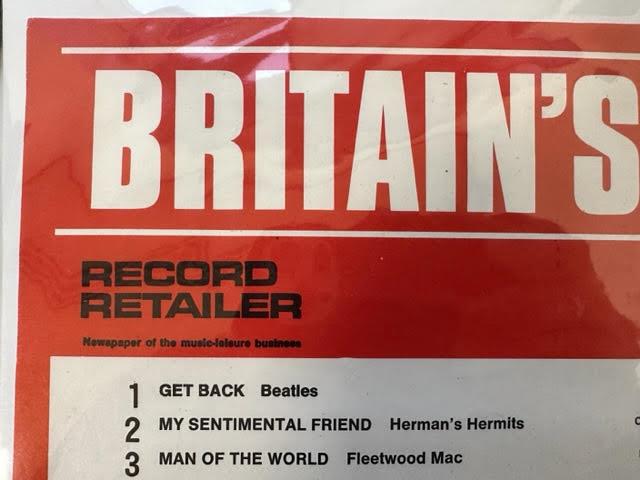 Britains Top Record Retailer chart 1969. Featuring The Beatles at Number One. Previously folded but - Image 2 of 5