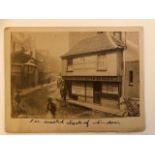 Photograph of The Old Curiosity Shop, London by J Valentine. Mounted on card and with a dealer label