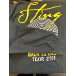 Sting, Back to Bass tour, 2011. Long sleeve T shirt, size L.