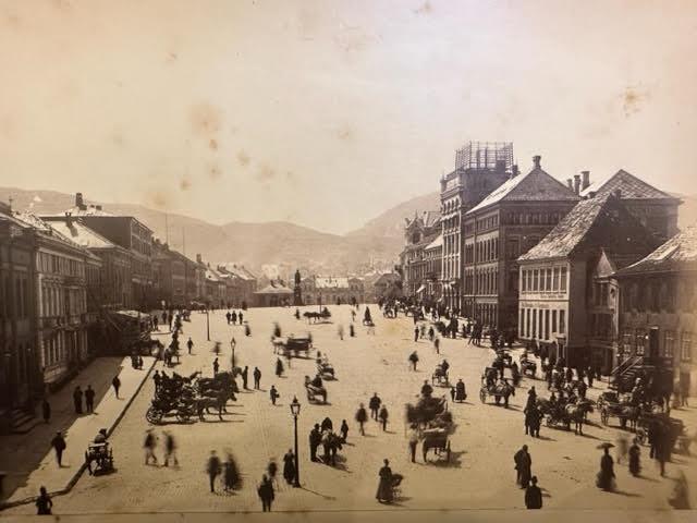 Photograph of Bergen in Norway mounted on board. C1880s