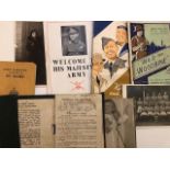 Photographs and ephemera, including military service items.