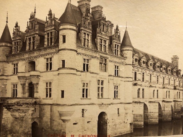 Biarritz, photograph of beach and casino, mounted on card., C1890s, plus Chateau de Chenonceaux on - Image 2 of 5