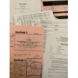 Garfield 2 production sheets and shooting script list and sketches. (MY23)