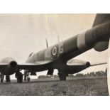 WW2 aircraft photographs. Press photographs with captions on reverse. Meteors, Mitchells, Marauders.