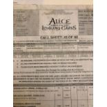 Alice through The Looking Glass and Clash of The Titans, film production paperwork.(D22)