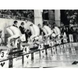 Large group of swimming and diving press photographs. Mainly 1970s, some Olympics including Mark Spi