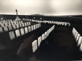 Vintage press photograph of graveyard in N France. By Brian Harris, circa 1980. Approx 21x30cm