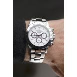 ROLEX DAYTONA REF. 16520 STAINLESS STEEL MENS WRISTWATCH (WHITE DIAL) WITH CERT CARD