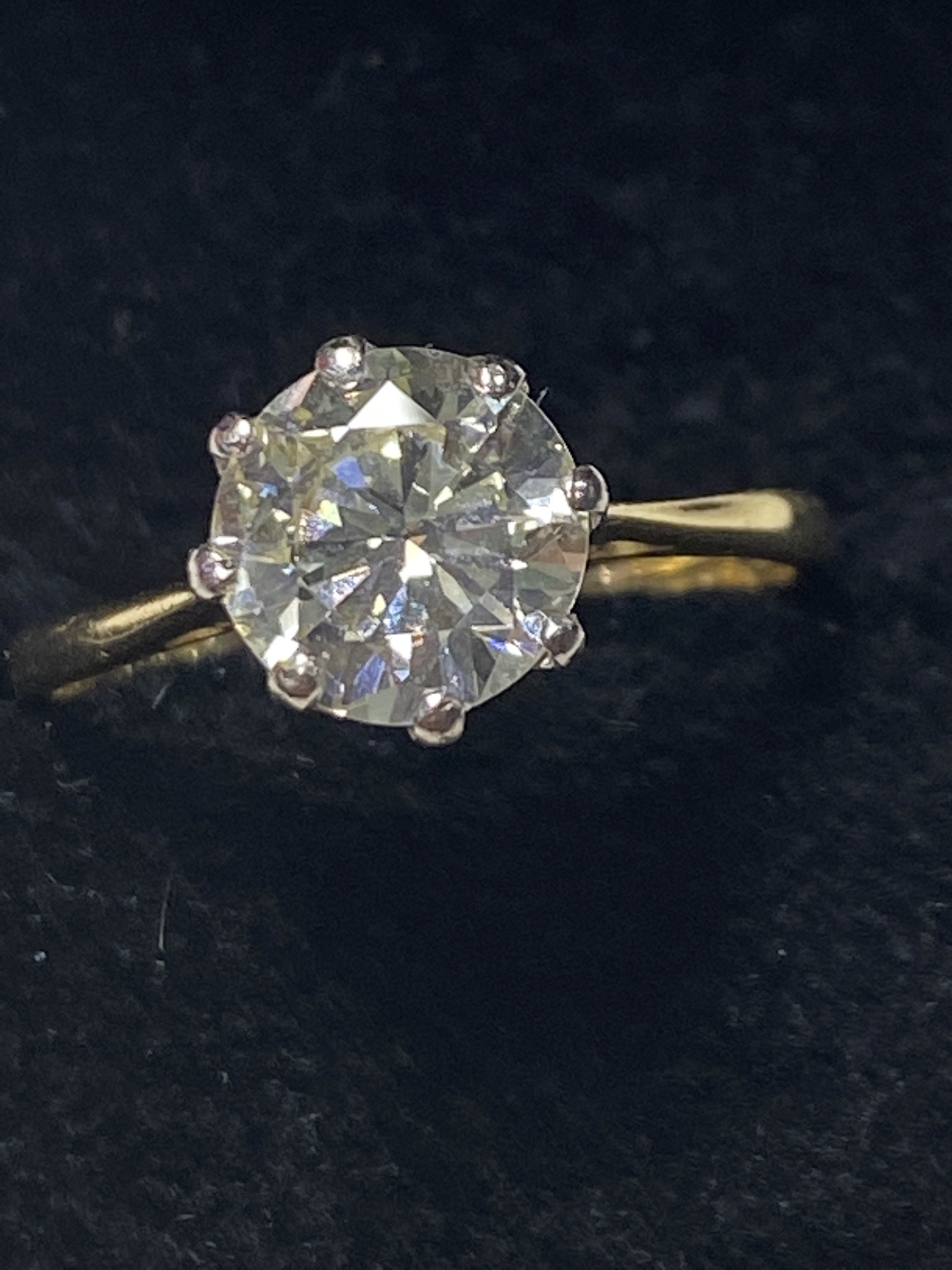 18ct GOLD 1.74ct APPROX OLD CUT DIAMOND RING - SIZE N - Image 2 of 5