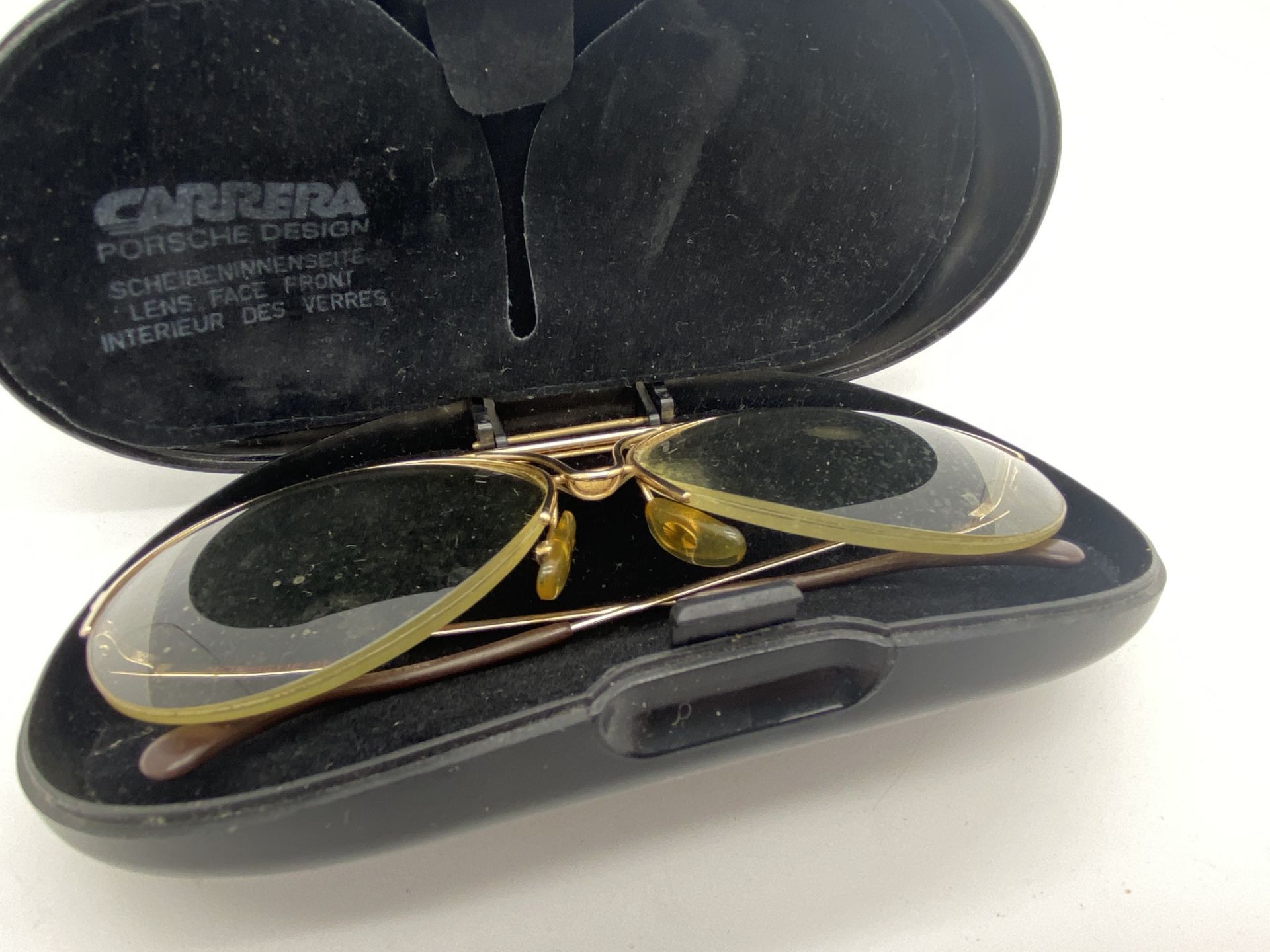 PORSCHE CARRERA VINTAGE GOLD COLOURED FRAMED GLASSES WITH ORIGINAL CASE