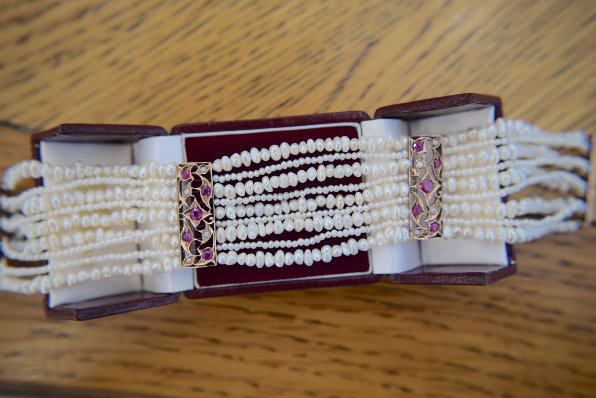 PEARL & RUBY LADIES VINTAGE BRACELET