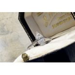 1.04CT DIAMOND SOLITAIRE RING - (MARQUISE CUT) SET IN 18K WHITE GOLD