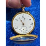 18ct GOLD POCKET WATCH WITH STRAP HOLDERS