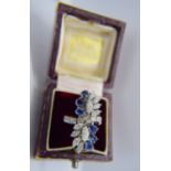 3.00CT 14K WHITE GOLD BLUE SAPPHIRE AND DIAMOND (SIZE M 1/2)