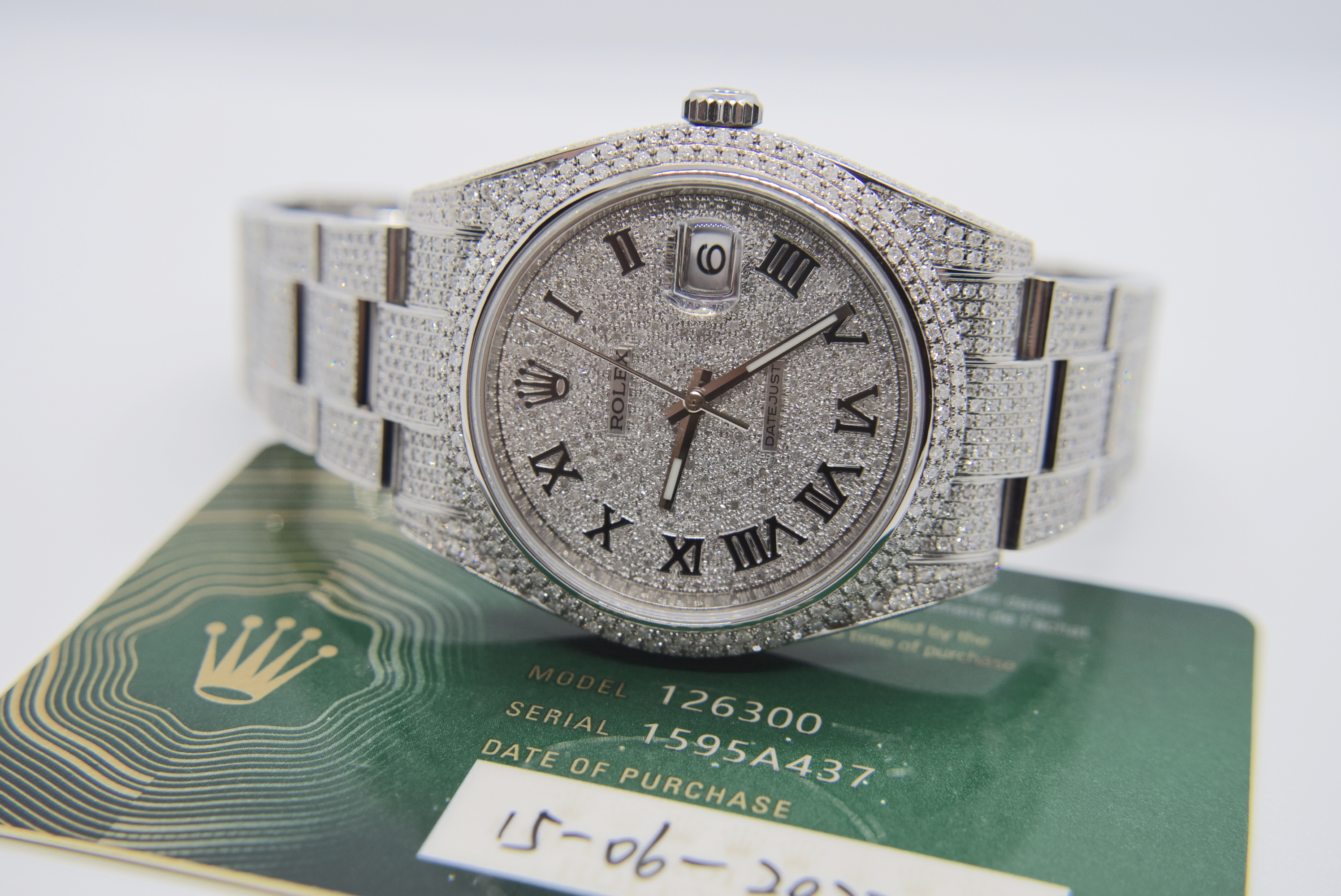 2022 ROLEX DATEJUST 41 REF. 126300 (FULLY DIAMOND-SET) WITH CERTIFICATE CARD - STAINLESS STEEL 41MM - Image 4 of 8