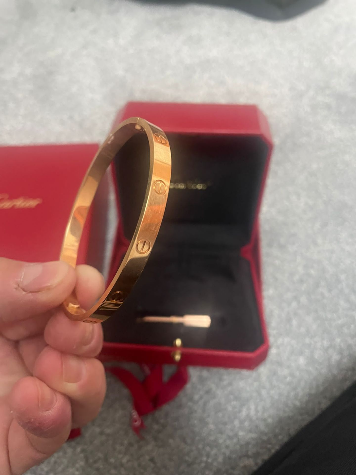 CARTIER "LOVE" 18K ROSE GOLD BANGLE FROM HARRODS, LONDON (SIZE 20CM - 6.1MM) - Image 7 of 8