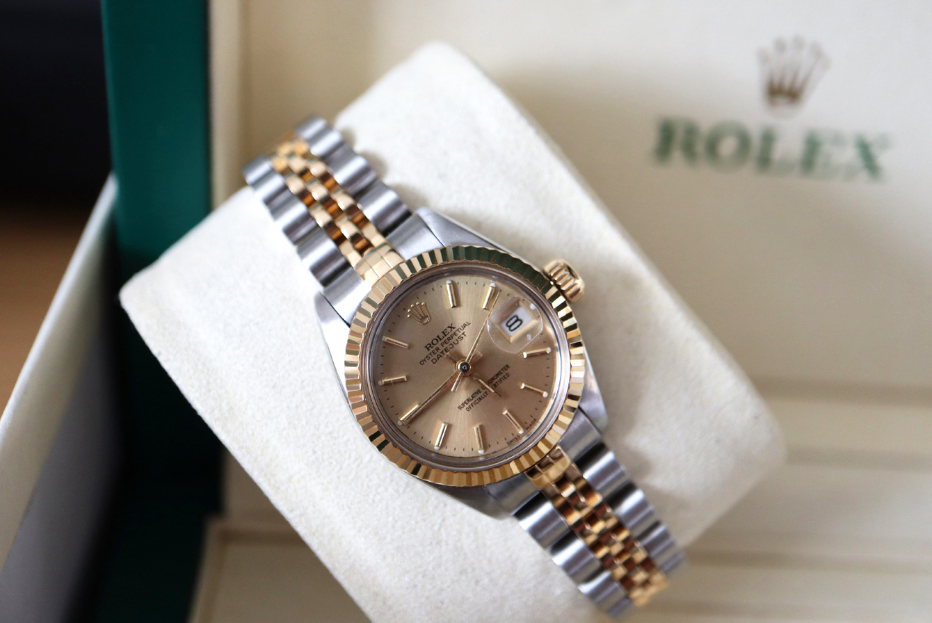 ROLEX DATEJUST 18K / STEEL *CHAMPAGNE* - BOX SET / BOOKLETS / TAGS - Image 13 of 13