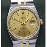 18K/ STEEL ROLEX DATEJUST OYSTERQUARTZ REF. 17013 (CHAMPAGNE DIAL) - 36MM