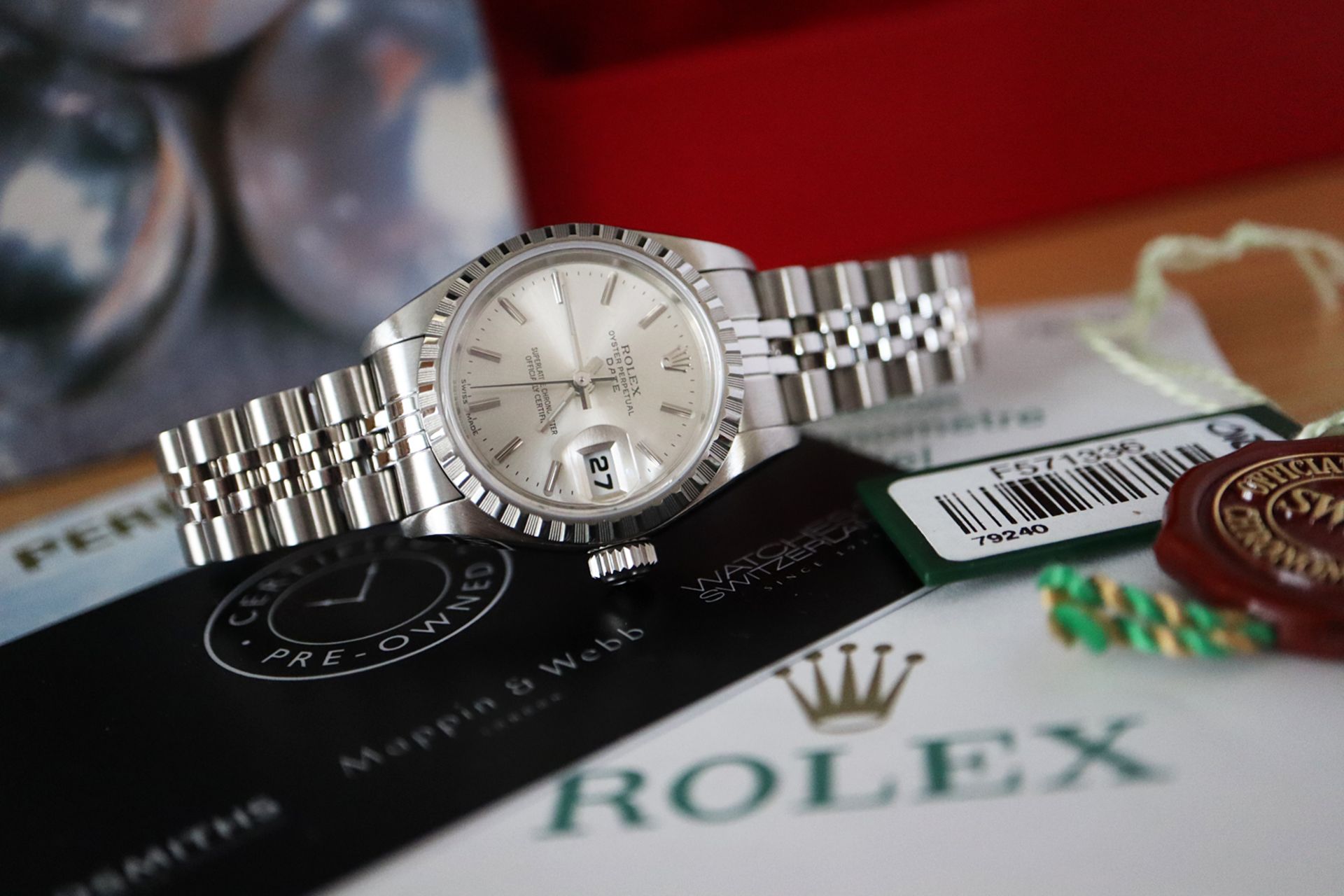 ROLEX OYSTER DATE / DATEJUST MODEL 79240 - FULL SET BOX AND CERTIFICATES ETC - Image 3 of 12