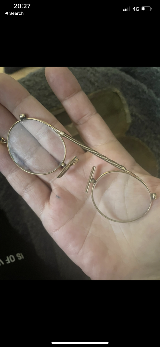 ANTIQUE VINTAGE 10ct GOLD SPECTACLES / GLASSES - Image 2 of 3