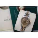 ROLEX DATEJUST 18K / STEEL *CHAMPAGNE* - BOX SET / BOOKLETS / TAGS