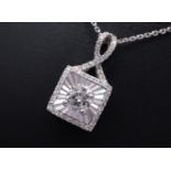 18K WHITE GOLD VVS-H DIAMOND NECKLACE & PENDANT (DIAMOND WEIGHT: 0.35-40CT APPROX.)